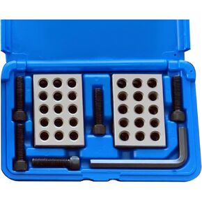 WFLNHB 1 x 2 x 3 Inch Blocks Hardened Steel Set 23 Holes 0.0001 Ultra Accuracy with Screws Hex Key Plastic Case