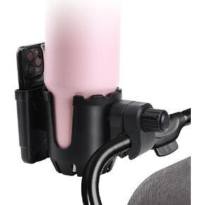 حامل أكواب عربة الأطفال متوافق مع أكواب ستانلي (30/40 أونصة)، 2 في 1 متوافق مع حامل أكواب ستانلي للأكواب والهاتف (أسود) in Kuwait