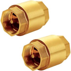 Joywayus Brass Check Valve 1/2" NPT Thread Female One Way Backflow Preventer Check Valves (Pack of 2)