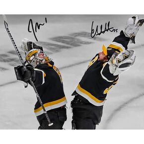 Jeremy Swayman Linus Ullmark Signed Photo Autograph Print Wall Art Home Decor