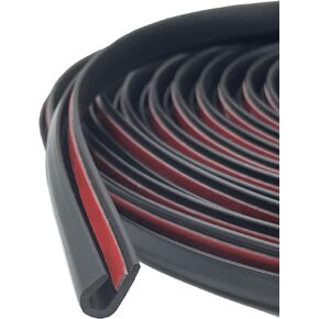 Car Door Edge Guards Self Adhesive Rubber U Channel Edge Trim Metal Edge Protection Guard for Most Car Doors, Hatches, Lockers, Panels (5Ft, Black)