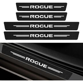 واقي عتبة باب السيارة لسيارة Nissan Rogue، 4 قطع من ألياف الكربون العاكسة لحماية دخول الباب من الجلد، درع ضد الخدش، واقي لوحة عتبة الباب لملحقات Nissan Rogue (أبيض) in Kuwait