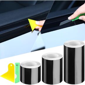 Marsui 3 Rolls 67 ft Vinyl Wrap for Car, Automotive Door Entry Guard Reflective Car Door Sill Protector Adhesive Tape for Chrome Delete Door Edge(Vinyl, 2 inx32.8 ft, 2.8 inx16.4 ft, 4 inx16.4 ft)