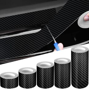 Outus 5 Rolls Car Door Edge Guards Door Sill Protector 5.9 Inch 3.9 Inch 2.8 Inch 2 Inch 1.2 Inch 5D Carbon Fiber Tape Automotive Vinyl Wraps Vehicle Anti Collision Film Scratch Cover Strip Stickers