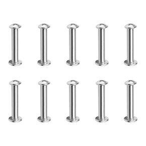 Yinpecly 20Pcs Female M4x20mm Carbon Steel Screw Post Silver Belt Buckle Binding Bolts Leather Fastener Fit for 1/8"(4mm) Hole Dia