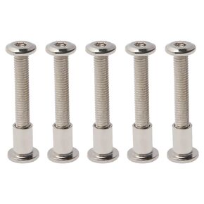 Yinpecly 5PCS Screw Post Fit for 5/16"(8mm) Hole Dia, Male M6x10mm Belt Buckle Binding Bolts for Scrapbook Photo Albums Binding and Leather Saddles Purses Belt Repair, Stainless Steel Silver