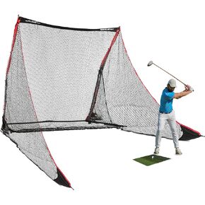 Rukket SPDR 4pc Golf Practice Bundle, Professional Grade 10x7ft Driving Net, Tri-Turf Hitting Mat, Barrier Protective Wings, Carry Bag, Portable Indoor and Outdoor at Home & Residential