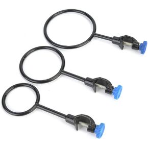 3PCS Laboratory Support Stand Clamps Closed Iron Steel Coated with Black Coating for Chemistry or Physics Lab Work