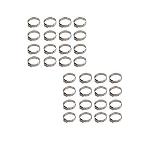 50Pcs Hose Clamps 1 Inch Stainless Steel Clamp Cinch Ring Crimp Pinch Fitting Tubing Fit for All Plumbing 25.4-28.5mm