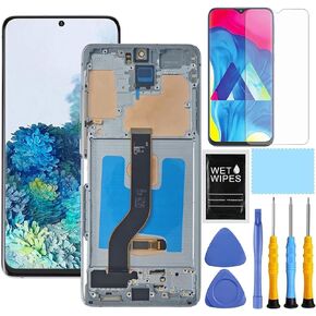AMOLED for Samsung Galaxy S20 Plus 5G Screen Replacement for Samsung S20+ LCD Display Digitizer SM-G985u G985a G985w G986u G986a G986w Touch Screen Assembly 6.7 inch (Black with Frame)