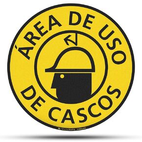 TRADESAFE Safety Glasses Required Anti-Slip Floor Sticker - Eye Protection Required Caution Sign, Peel and Stick Adhesive Vinyl Sign, ANSI-Compliant, 17" Diameter Round Sticker