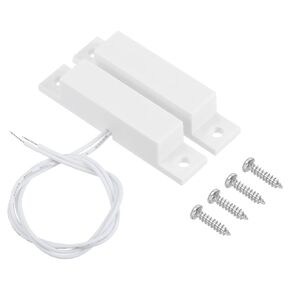 PATIKIL Magnetic Reed Switch, 1 Set Normally Closed NC Wired Surface-Mounted Door Window Contact Switch for Home Security