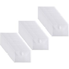 5x7 Small Plastic Envelopes Hook Loop Closure Receipt Storage Holder 60 Pack