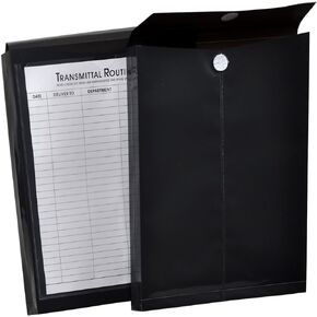 Lion File-N-Send Poly Inter-office Envelopes, 10 x 13 Inches, Opaque Charcoal Gray (Black), 6 EA/Pack, 1 Pack (22700-CG)