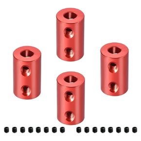 Aopin 2mm to 6mm Red Rigid Couplings Set Screw Shaft Stepper Motor, Length 20mm / 0.79" Motor Coupler Connector Rigid with for 3D Printer, RC Robot, Car Model Shaft, CNC Machine, DIY Encoder 4 Pcs