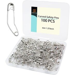 vrupin 100Pcs-3inch Stainless Steel Safety Pins,Safety Pins Bulk Metal Silver Sewing Pins Clothing Clips Tool 75mm Decorative Safety pins