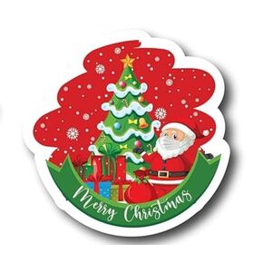 || Colorful Merry Christmas Stickers Industrial Packing Gift Packing Chocolate Box Waterproof Mini Stickers | Pack of 2 |
