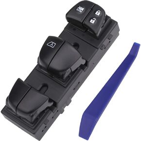زر التحكم في الطاقة لمفتاح النافذة الرئيسية للباب متوافق مع 2013-2018 Nissan Pathfinder/Altima/Frontier/Leaf/Juke، 2013-2019 Sentra، 2014-2019 Rogue، يستبدل OEM 25401-3TA5A 25401-3SH1A
