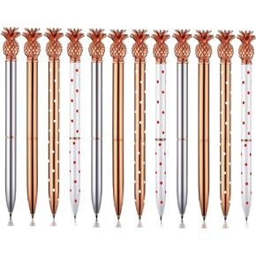 Outus Pineapple Pens Metal Ballpoint Rose Gold Pens for Graduate Back to School Gifts Black Ink Office Supplies Birthday Wedding Baby Shower Presents,1.0 mm(4 Pieces)