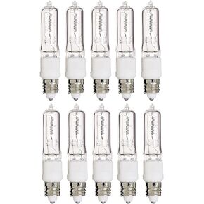 KOR (Pack of 4) Q50CL/MC - 50 Watt JD T4 E11 Mini Candelabra Base 120V Clear Light Bulbs