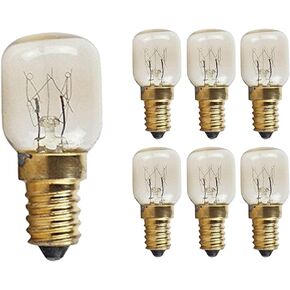 CTKcom 15W E14 Base 4173175 Oven Light Bulbs(6 Pack)- Microwave Light Bulbs 120V Heat Resistant Bulbs 300'C,Warm White Incandescent Light Bulb 360° Beam Angle,110-130V,6 Pcs