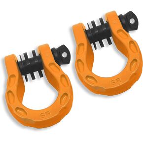 GearAmerica Mega Shackles – 68,000 lbs Capacity, Stronger Than 3/4" D Rings –Tow Shackle & 7/8" Pin & Washers – Securely Connect Tow Strap or Winch Rope for Off-Road Recovery - Black, 2-Pack