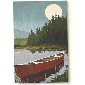 Tree-Free Greetings EcoNotes 12 Count Canoe with Moon All Occasion Notecard Set with Envelopes, 4 x 6 Inches (FS56093)