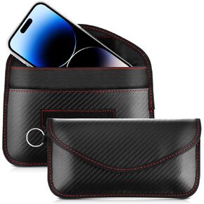2 Pack Faraday Bag for Key Fob, Faraday Key Fob Cage Protector Car RFID Signal Blocking Faraday Pouch Car Key Anti-Theft Pouch Anti-Hacking(Carbon Fiber Texture) in Saudi Arabia