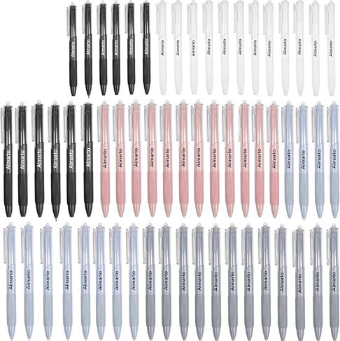 Rkqoa Aesthetic Pens, 5 Pack 0.5mm Ballpoint Gel Black Ink Pens Retractable Fine Point No-Smear Smooth Writing Pens, Cute Art Office School Supplies Christmas Gifts for Women Kids in Saudi Arabia