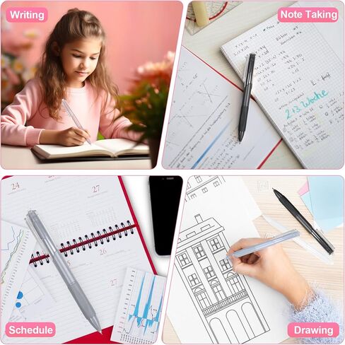 Rkqoa Aesthetic Pens, 5 Pack 0.5mm Ballpoint Gel Black Ink Pens Retractable Fine Point No-Smear Smooth Writing Pens, Cute Art Office School Supplies Christmas Gifts for Women Kids in Saudi Arabia