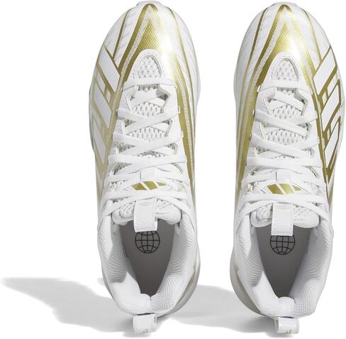 حذاء كرة قدم Adidas Freak Spark 23 متوسط ​​الطول، أبيض/أبيض/ذهبي معدني، 2 US للجنسين للأطفال الصغار in Kuwait