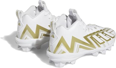 حذاء كرة قدم Adidas Freak Spark 23 متوسط ​​الطول، أبيض/أبيض/ذهبي معدني، 2 US للجنسين للأطفال الصغار in Kuwait