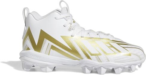 حذاء كرة قدم Adidas Freak Spark 23 متوسط ​​الطول، أبيض/أبيض/ذهبي معدني، 2 US للجنسين للأطفال الصغار in Kuwait