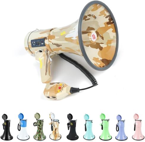 مكبر صوت Bullhorn مع صفارة إنذار وتحكم في مستوى الصوت/مسجل - أداء موثوق ومتسق مقاوم للماء بقوة 25 وات، تسجيل صوتي لمدة 240 ثانية مع أقصى نطاق يصل إلى 1312 ياردة in Saudi Arabia