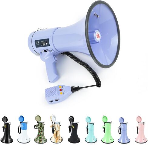 مكبر صوت Bullhorn مع صفارة إنذار وتحكم في مستوى الصوت/مسجل - أداء موثوق ومتسق مقاوم للماء بقوة 25 وات، تسجيل صوتي لمدة 240 ثانية مع أقصى نطاق يصل إلى 1312 ياردة in Saudi Arabia