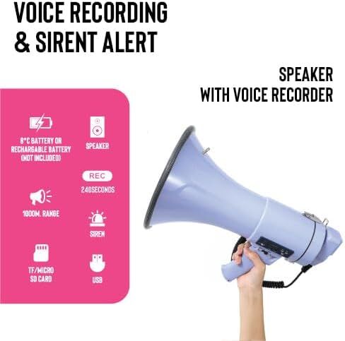 مكبر صوت Bullhorn مع صفارة إنذار وتحكم في مستوى الصوت/مسجل - أداء موثوق ومتسق مقاوم للماء بقوة 25 وات، تسجيل صوتي لمدة 240 ثانية مع أقصى نطاق يصل إلى 1312 ياردة in Saudi Arabia