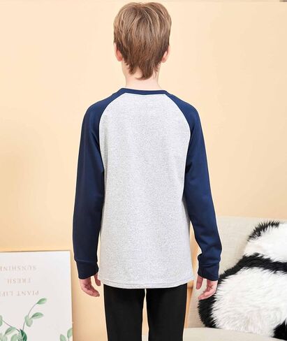 HIBETY Boy's 3 Pack Fleece Lined Long Sleeve Sweatshirts, UPF 50+ Sun Protection Athletic Shirts for Kids in Saudi Arabia