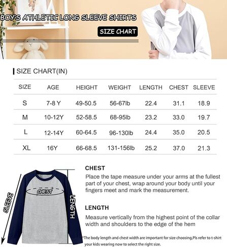 HIBETY Boy's 3 Pack Fleece Lined Long Sleeve Sweatshirts, UPF 50+ Sun Protection Athletic Shirts for Kids in Saudi Arabia