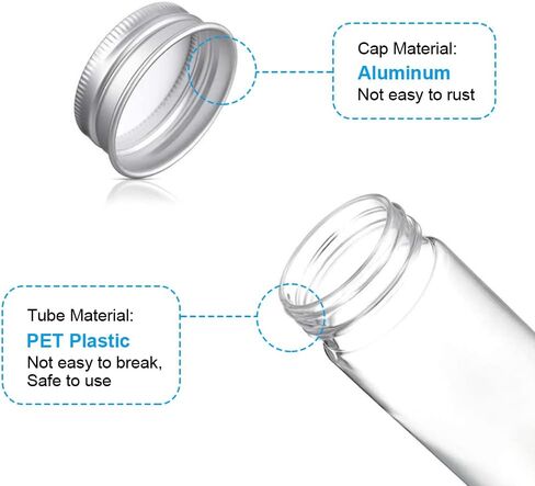 20 Pcs 115ml Test Tubes,Clear Clear Plastic Test Tubes with Caps for Candy,Bath Salts,Spices,Dried Flowers and Party Decor in Kuwait
