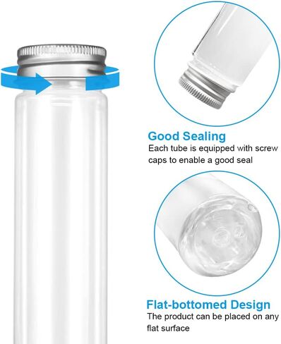20 Pcs 115ml Test Tubes,Clear Clear Plastic Test Tubes with Caps for Candy,Bath Salts,Spices,Dried Flowers and Party Decor in Kuwait