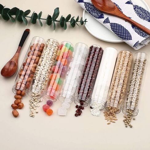 20 Pcs 115ml Test Tubes,Clear Clear Plastic Test Tubes with Caps for Candy,Bath Salts,Spices,Dried Flowers and Party Decor in Kuwait
