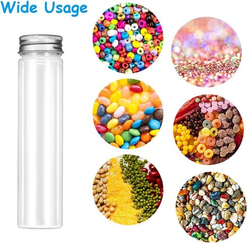 20 Pcs 115ml Test Tubes,Clear Clear Plastic Test Tubes with Caps for Candy,Bath Salts,Spices,Dried Flowers and Party Decor in Kuwait