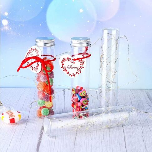 20 Pcs 115ml Test Tubes,Clear Clear Plastic Test Tubes with Caps for Candy,Bath Salts,Spices,Dried Flowers and Party Decor in Kuwait