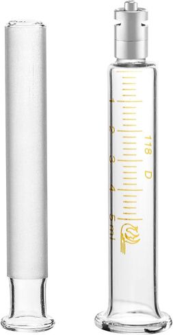 حقنة زجاجية قابلة لإعادة الاستخدام من QWORK Luer Lock بدون إبرة، 4 عبوات 5 مل حقنة قياس دقيقة للمختبرات in Kuwait