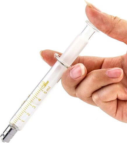 حقنة زجاجية قابلة لإعادة الاستخدام من QWORK Luer Lock بدون إبرة، 4 عبوات 5 مل حقنة قياس دقيقة للمختبرات in Kuwait
