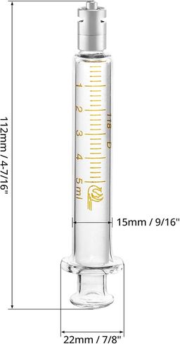 حقنة زجاجية قابلة لإعادة الاستخدام من QWORK Luer Lock بدون إبرة، 4 عبوات 5 مل حقنة قياس دقيقة للمختبرات in Kuwait