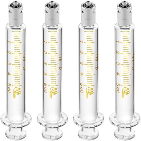 حقنة زجاجية قابلة لإعادة الاستخدام من QWORK Luer Lock بدون إبرة، 4 عبوات 5 مل حقنة قياس دقيقة للمختبرات in Kuwait