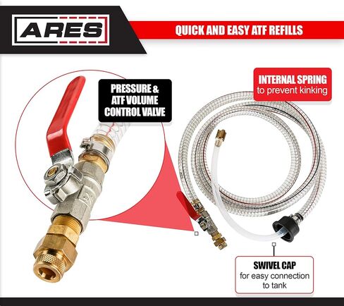 ARES 12026 - مضخة نقل سائل ناقل الحركة - مجموعة إعادة تعبئة ATF - مضخة يدوية سعة 6 لتر لسائل ناقل الحركة الأوتوماتيكي - تتضمن مجموعة محولات مكونة من 20 قطعة - تعمل مع معظم أنظمة النقل الأوتوماتيكي الشائعة in Saudi Arabia