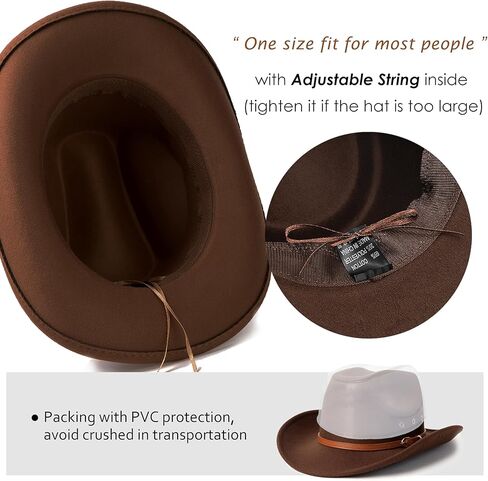 قبعة رعاة البقر ليسيانثوس للنساء والرجال، قبعات راعية البقر الغربية الكلاسيكية من فيدورا in Kuwait