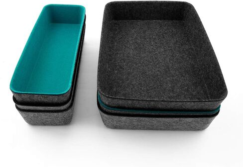 Three by Three Seattle Felt·Like·It! 10.5 x 3.5 Inch Felt Storage Bin for Office, Craft Room, Classroom, Living Room, Bedroom Storage (Charcoal) in Saudi Arabia